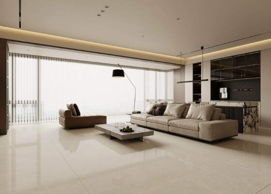 Beige Wear-resistant and Stunning 1600x3200mm Marble Wall Polished Sintered Stone Slab Thickness 12mm Full Body Slabs For Bedroom