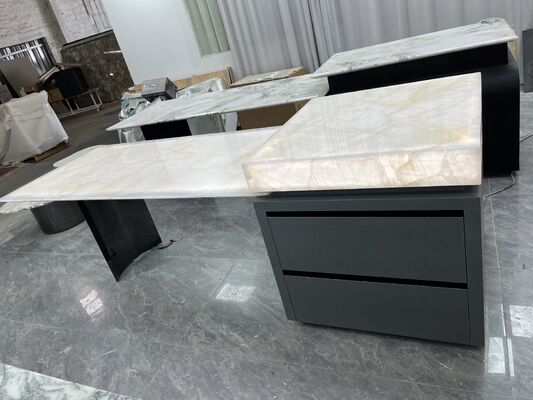 Elegant Firebrick Luxury Countertop White Polished Marble Slabs for Hotel and Project MOQ 1 Set