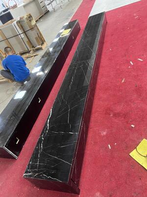 Wear-resistant Durable Firebrick Elegant Stunning Eco-friendly Decorative Wear-resistant Durable Firebrick Anti-slip Black and Beige Drawer of Polished Marble Slabs for Living Room 2 styles