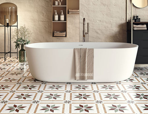 AAA 20x20cm Porcelain Floor Tile 8.5mm White Body Green Orange