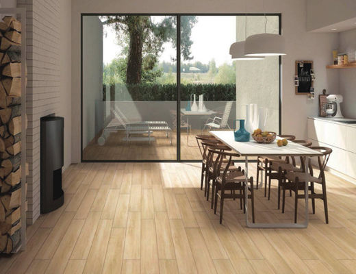 Light Beige Wooden Porcelain Tile 200x1200mm Frostproof