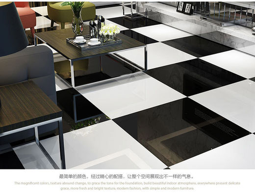 600x600mm 800x800mm White Polished Porcelain Floor Tiles 9mm