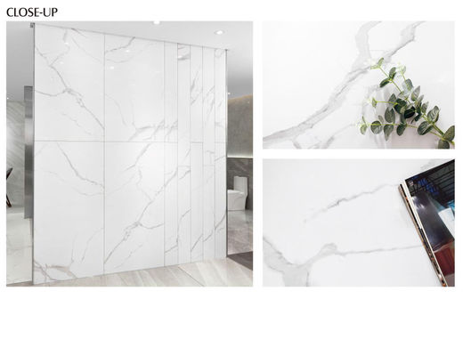 Glazed Polished Carrara Marble Tile 600x1200mm Porcelain Floor And Wall Tile