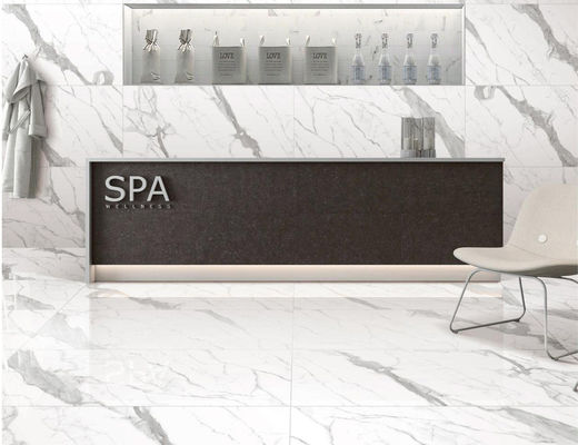 45X90cm SGS White Carrara Porcelain Tile , 31KG/ctn TV Background Wall Tiles Glazed