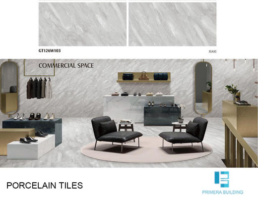 600x1200mm Full Body Porcelain Tiles Grey Brown Terrazzo 35N/mm2