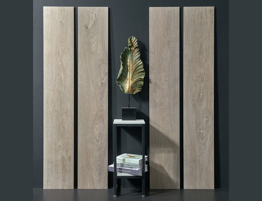 Gray Wooden Porcelain Tile 250x1500mm Rectified Edge Matte