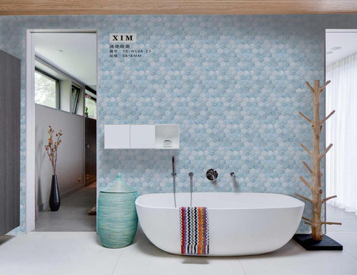 Hexagon Glass Mosaic Tiles 48x6mm Matt Finish for Swimming Pools