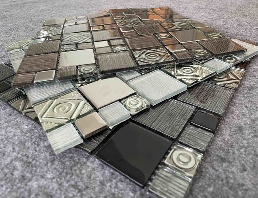 300x300mm Glass Mosaic Tiles for Swimming Pools - Glossy Electroplated Finish