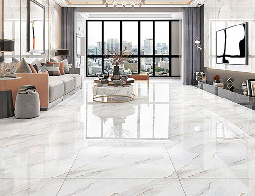 80x80cm SASO Gold Colour Floor Tiles White Porcelain Glazed Decoration Carrara CIQ