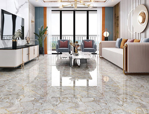 Gold Line Glazed Porcelain Tiles 800x800mm Full Body Marble