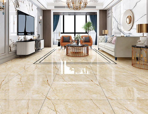 48kgs/Ctn 10mm Gold Colour Floor Tiles Polished Glazed Porcelain Decor Inkjet Print
