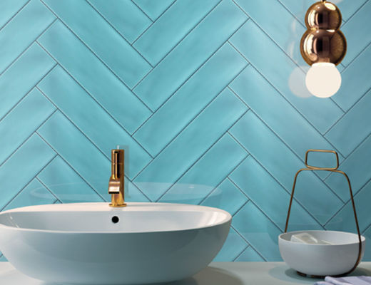 Ceramic Subway Wall Tiles 68x280mm Glossy Ripple Surface Modern