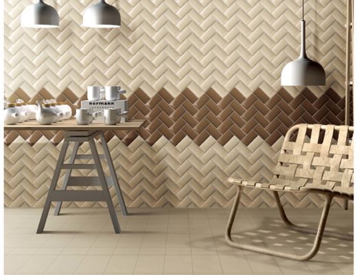 75x150mm Beveled Edge 3d Inkjet Printed Tile , 50M2 Floor Decor Subway Tile
