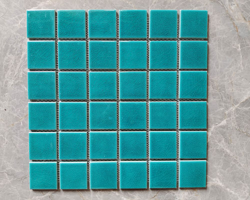 48x48mm Chip Size Swimming Pool Mosaic Tiles Ice Cracked