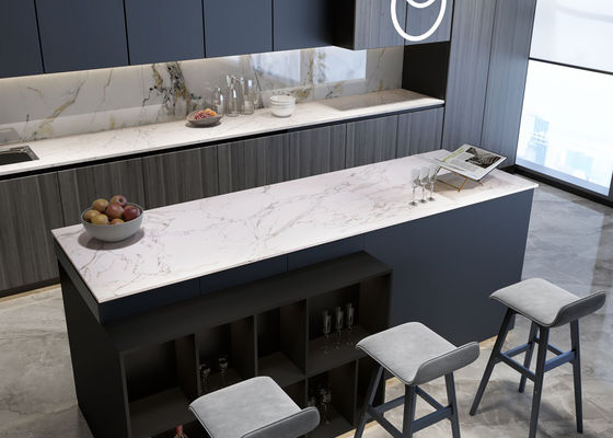 OEM Carrara White Sintered Stone Slabs 15mm Thickness