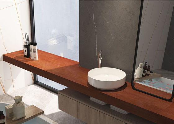 Copper Red Cabinet Surface Sintered Stone Slabs For Bathroom