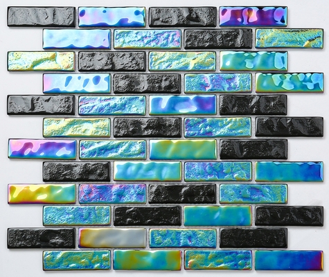 Blue White Glossy Clay Mosaic Tiles 300x300mm AAA Grade