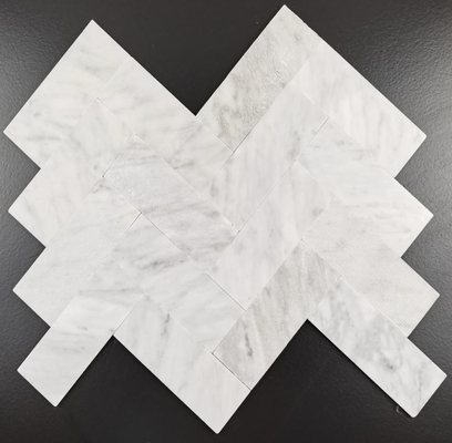 Natural Stone Herringbone Mosaic Tiles 300x300mm Self-Adhesive