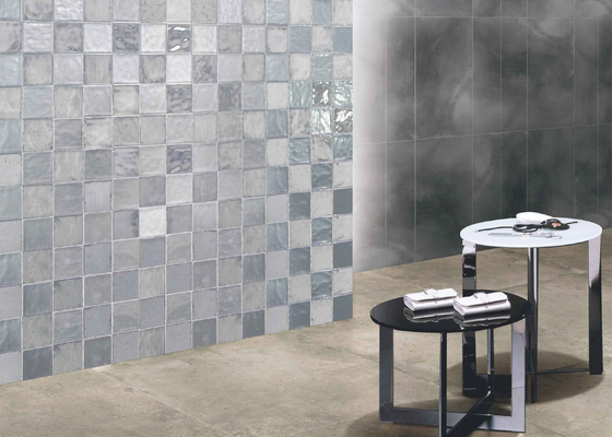 Glossy Silvery Inside Wall Tiles 75x150mm For KTV Deco