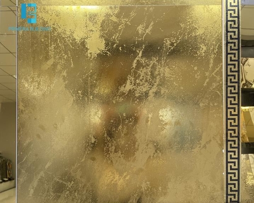 Luxury Pure Gold Colour Floor Tiles 11mm With Sand Elements For Villa Bathroom Ktv