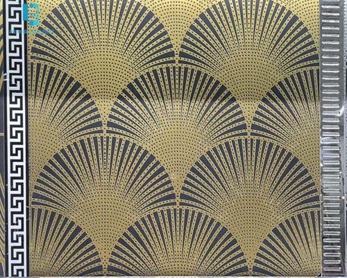 600X600MM FAN-SHAPED GOLDEN LINE DESIGNS  DECORATIVE FLOOR AND WALL TILES ANTI-SLIP  PORCELAIN TILE
