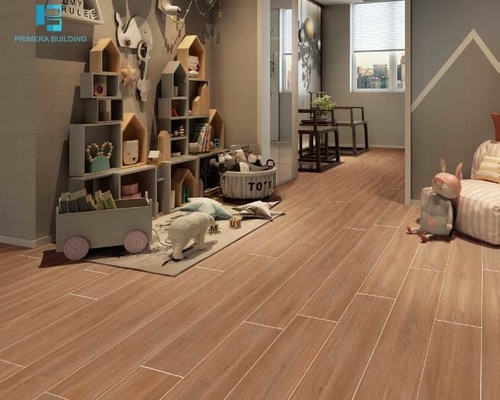 Wooden Plank Look Rustic Glazed Matt Floor And Wall Ceramic Tile 200x1200mm Brown Color
